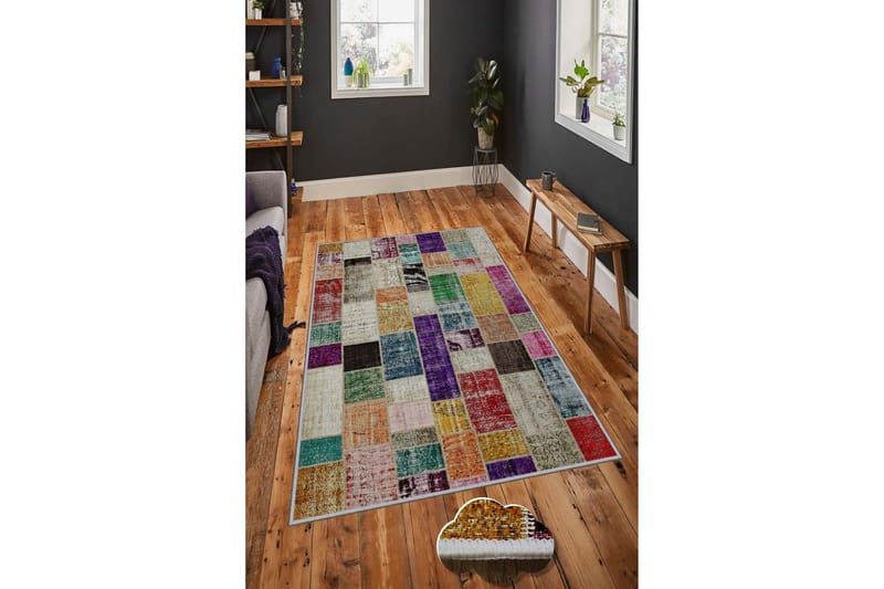 Matto Homefesto 80x150 cm - Monivärinen - Kodintekstiilit & matot - Matto - Moderni matto - Wilton-matto