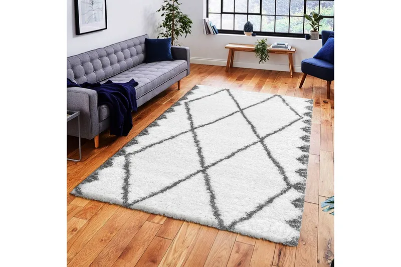 Matto Rubinas 80x150 cm - Valkoinen/Harmaa - Kodintekstiilit & matot - Matto - Moderni matto - Wilton-matto