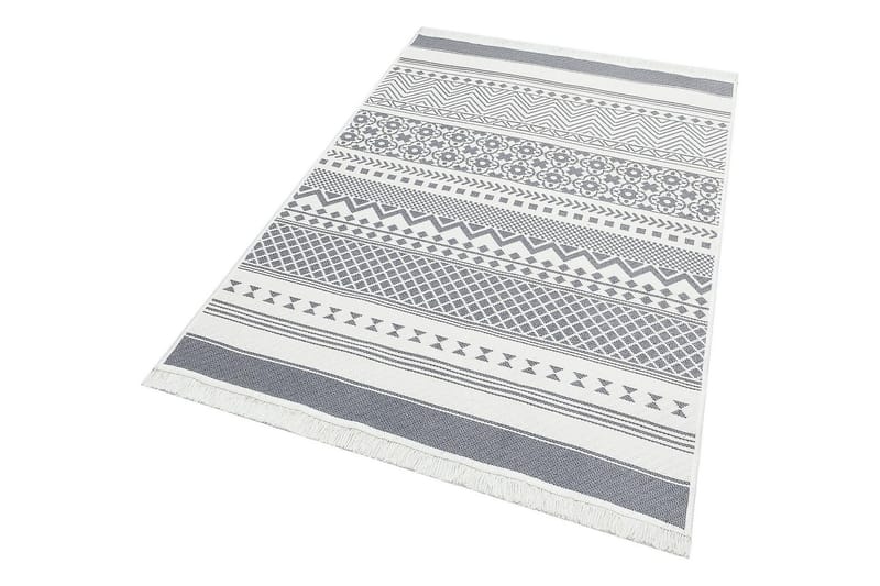 Puuvillamatto Eko Hali 80x300 cm - Harmaa/Valkoinen - Kodintekstiilit & matot - Matto - Moderni matto - Puuvillamatto