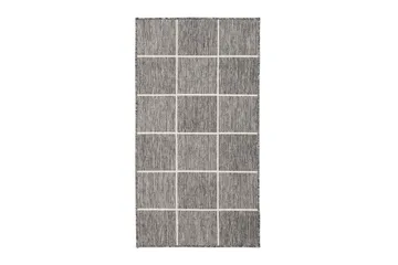 Tasokudottu Matto Madrid Square 80x240 cm Harmaa/Valkoinen