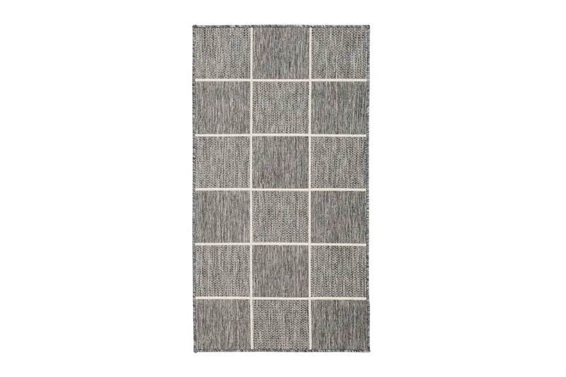 Tasokudottu Matto Madrid Square 80x340 cm Harmaa/Valkoinen, undefined
