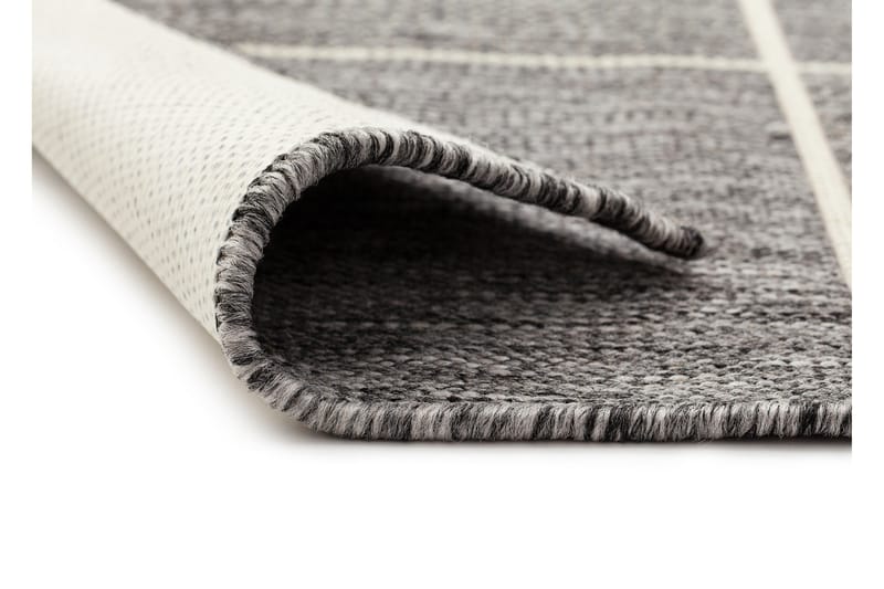 Tasokudottu Matto Madrid Square 80x340 cm Harmaa/Valkoinen - Kodintekstiilit & matot - Matto - Pienet matot