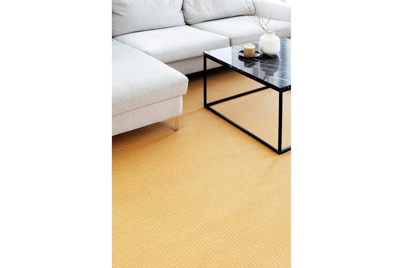 Matto Lyyra 80x200 cm Keltainen - VM Carpet - Pyöreät matot - Liukuestematot - Lattiasuoja