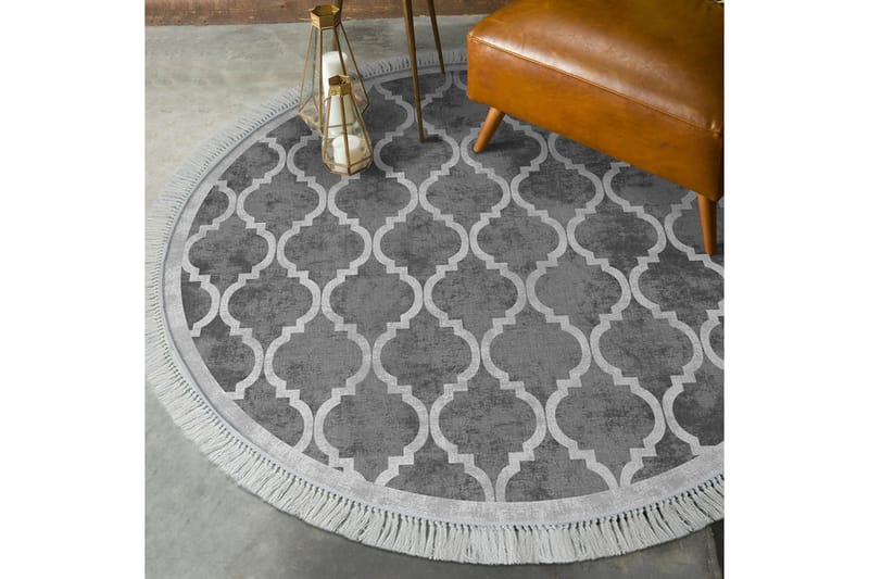 Matto Alanur Home 160x160 cm - Harmaa - Kodintekstiilit & matot - Matto - Moderni matto - Wilton-matto