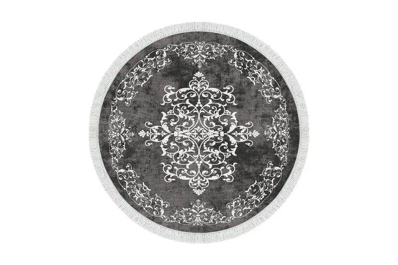 Matto Alanur Home 180 cm Pyöreä, Harmaa/Valkoinen