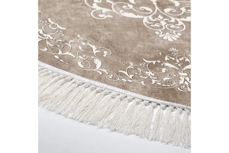 Matto Alanur Home 180 cm Pyöreä - Beige - Kodintekstiilit & matot - Matto - Moderni matto - Wilton-matto