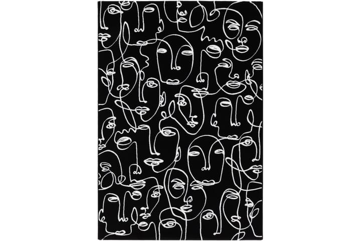 Matto Ink Face 160x230 cm Musta - Musta - Pyöreät matot - Wilton-matto - Kuviollinen matto & värikäs matto - Iso matto