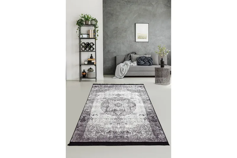 Matto Meddal 160x230 cm - Musta / Sametti - Kodintekstiilit & matot - Matto - Moderni matto - Wilton-matto