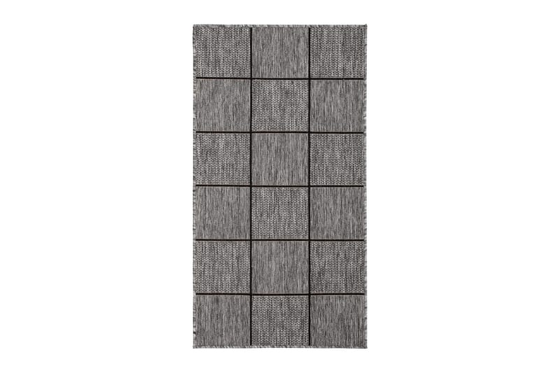 Tasokudottu Matto Madrid 80x240 cm Harmaa/Musta - Harmaa/Musta - Kodintekstiilit & matot - Matto - Tasokudotut matot