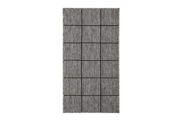 Tasokudottu Matto Madrid Square 80x340 cm Harmaa/Musta