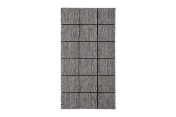 Tasokudottu Matto Madrid Square 80x340 cm Harmaa/Musta