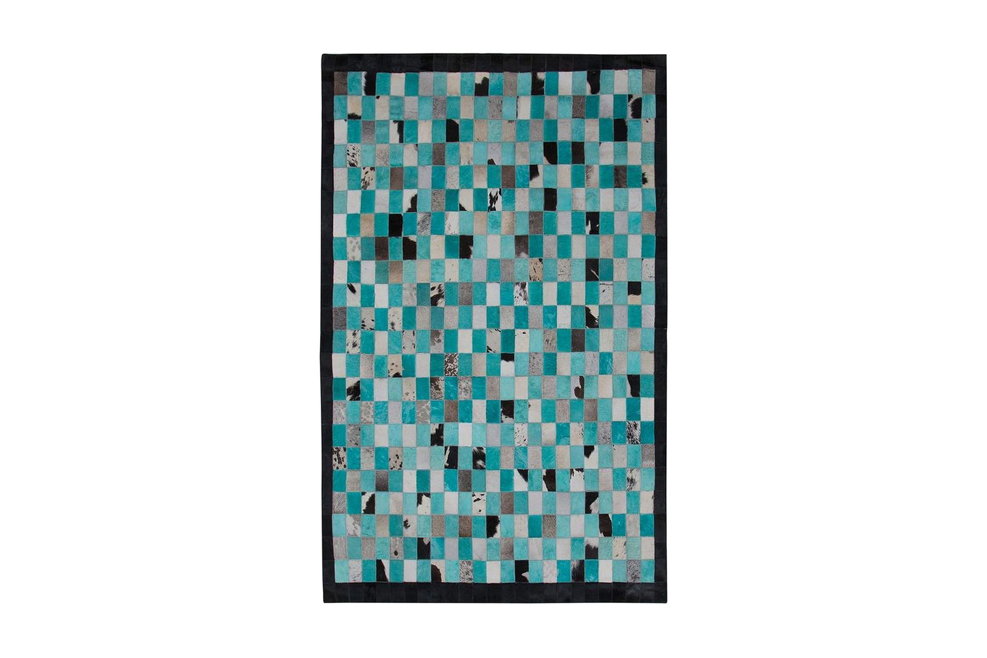 Matto Jaidan 140x200 cm Nahka - Sininen/Harmaa