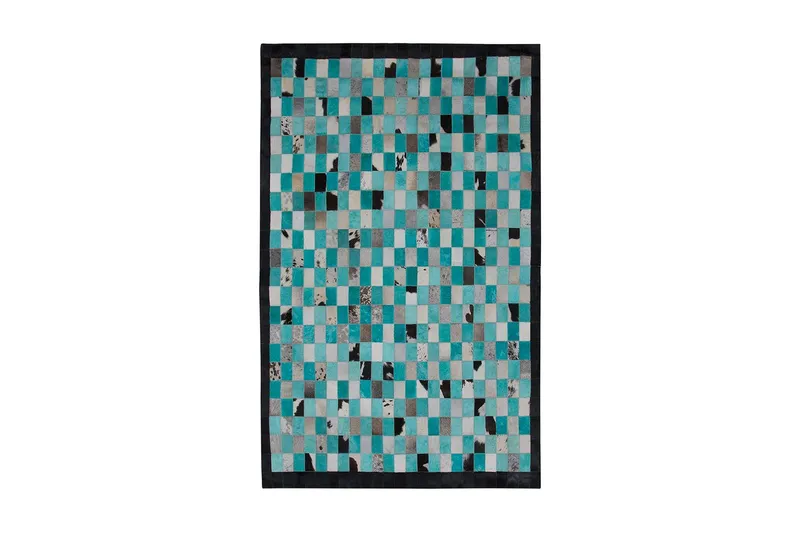 Matto Jaidan 140x200 cm Nahka, Sininen/Harmaa