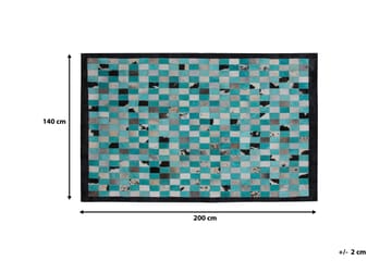 Matto Jaidan 140x200 cm Nahka - Sininen/Harmaa - Kodintekstiilit & matot - Matto - Moderni matto - Wilton-matto
