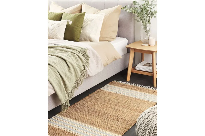 Tasapainokudottu Mirza - Beige, Luonnonväri, Valkoinen, Sininen - Kodintekstiilit & matot - Matto - Tasokudotut matot