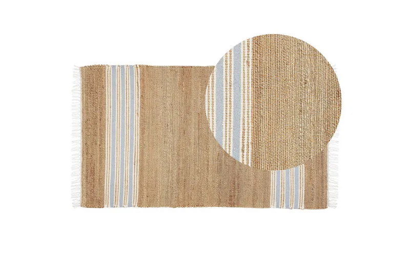 Tasapainokudottu Mirza - Beige, Luonnonväri, Valkoinen, Sininen - Kodintekstiilit & matot - Matto - Tasokudotut matot
