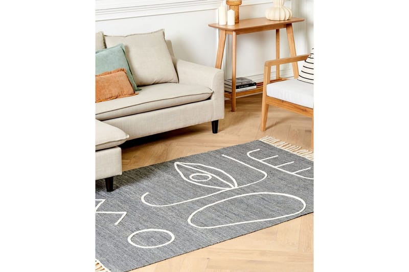 Tasapainokudottu Yavu - Harmaa, valkoinen, 140x200 cm - Kodintekstiilit & matot - Matto - Ulkomatto