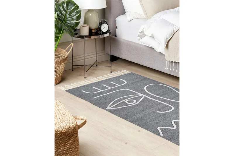 Tasapainokudottu Yavu - Harmaa, valkoinen, 80x150 cm - Kodintekstiilit & matot - Matto - Ulkomatto