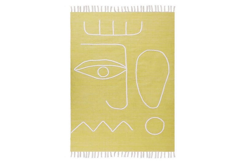 Tasapainokudottu Yavu, Keltainen, 140x200 cm