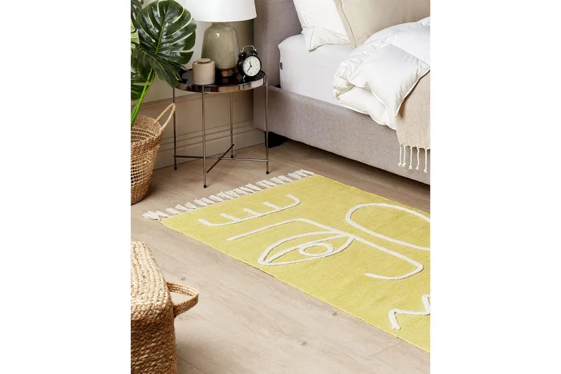 Tasapainokudottu Yavu - Keltainen, 80x150 cm - Kodintekstiilit & matot - Matto - Ulkomatto