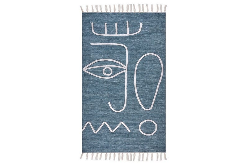 Tasapainokudottu Yavu - Sininen, Valkoinen, 80x150 cm - Kodintekstiilit & matot - Matto - Ulkomatto