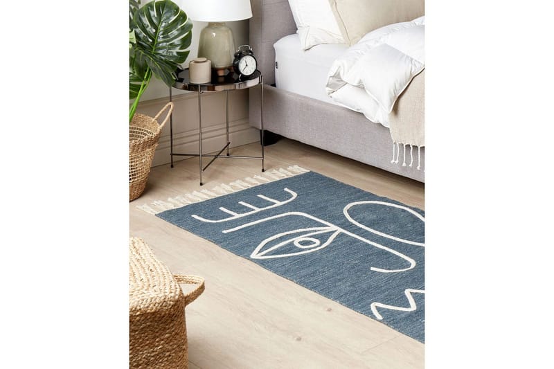 Tasapainokudottu Yavu - Sininen, Valkoinen, 80x150 cm - Kodintekstiilit & matot - Matto - Ulkomatto
