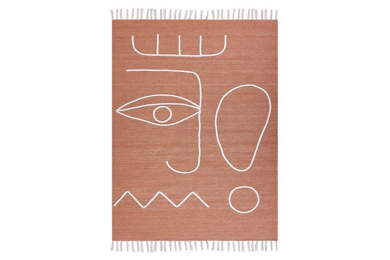 Tasapainokudottu Yavu, Punainen, Valkoinen, 140x200 cm