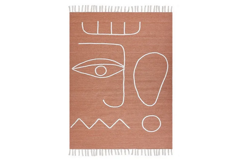 Tasapainokudottu Yavu - Punainen, Valkoinen, 140x200 cm - Kodintekstiilit & matot - Matto - Ulkomatto