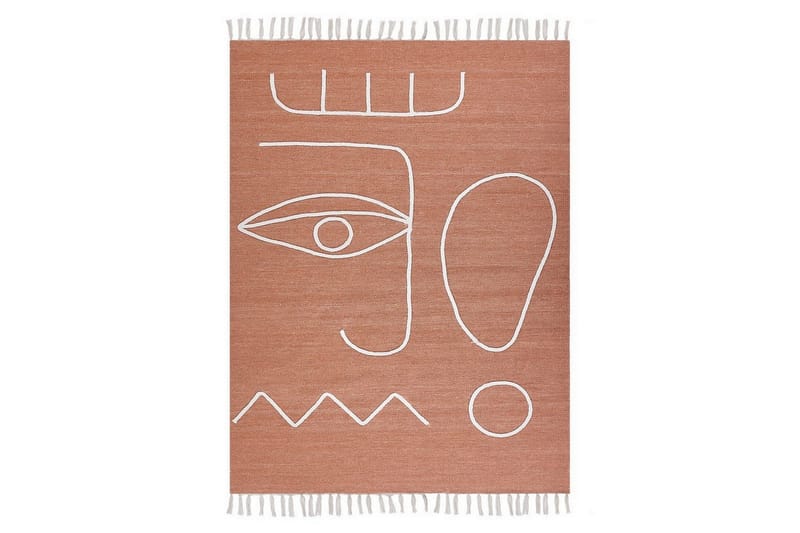 Tasapainokudottu Yavu, Punainen, Valkoinen, 140x200 cm