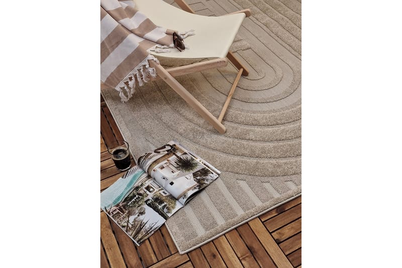 Tasokudottu matto Jaslin 140x200 Suorakaiteen muotoinen - Beige - Kodintekstiilit & matot - Matto - Tasokudotut matot
