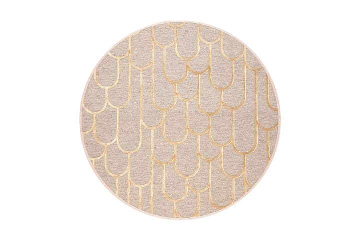 Matto Paanu 240 cm Kulta - VM Carpet - Pyöreät matot - Tasokudotut matot