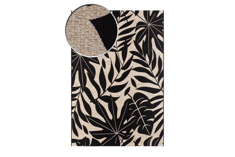 Tasokudottu Matto Domani Monstera 240x330 cm Musta - Musta - Kodintekstiilit & matot - Matto - Tasokudotut matot