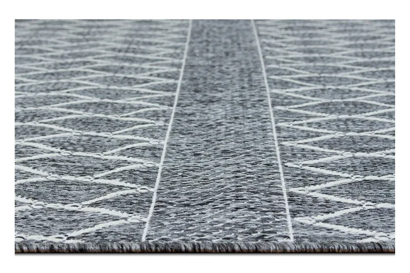 Tasokudottu Matto Madrid Bell 80x340 cm Harmaa/Valkoinen - Kodintekstiilit & matot - Matto - Tasokudotut matot