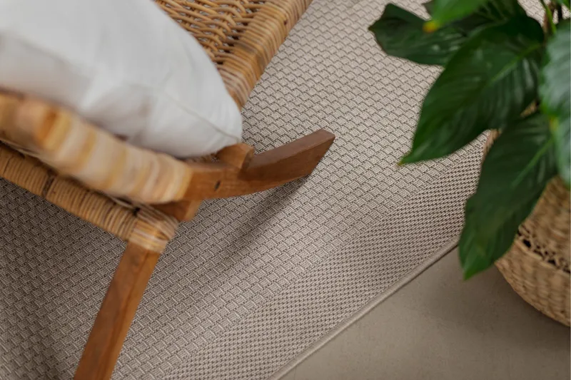 Tasokudottu matto Miami Neliö 200x200 cm - Luonnonväri - Kodintekstiilit & matot - Matto - Tasokudotut matot