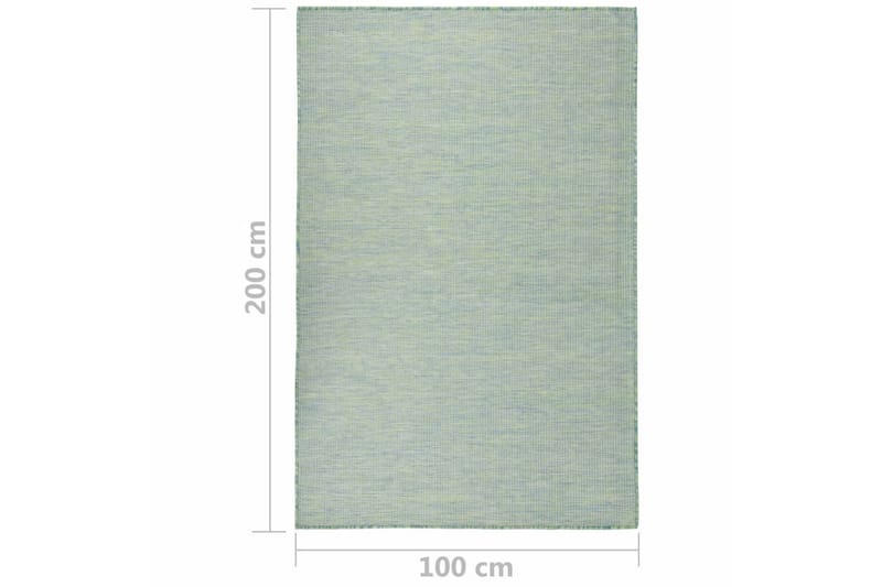Ulkomatto Flatweave 100x200 cm turkoosi - Turkoosi - Kodintekstiilit & matot - Matto - Ulkomatto