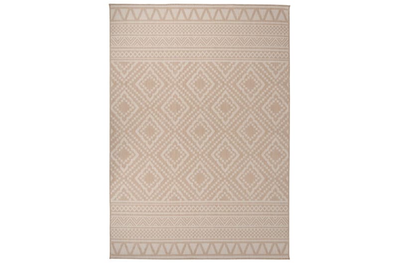 Ulkomatto Flatweave 140x200 cm ruskeat raidat - Ruskea - Kodintekstiilit & matot - Matto - Ulkomatto