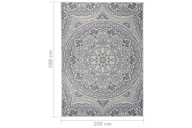 Ulkomatto Flatweave 200x280 cm sininen kuvio - Sininen - Kodintekstiilit & matot - Matto - Ulkomatto