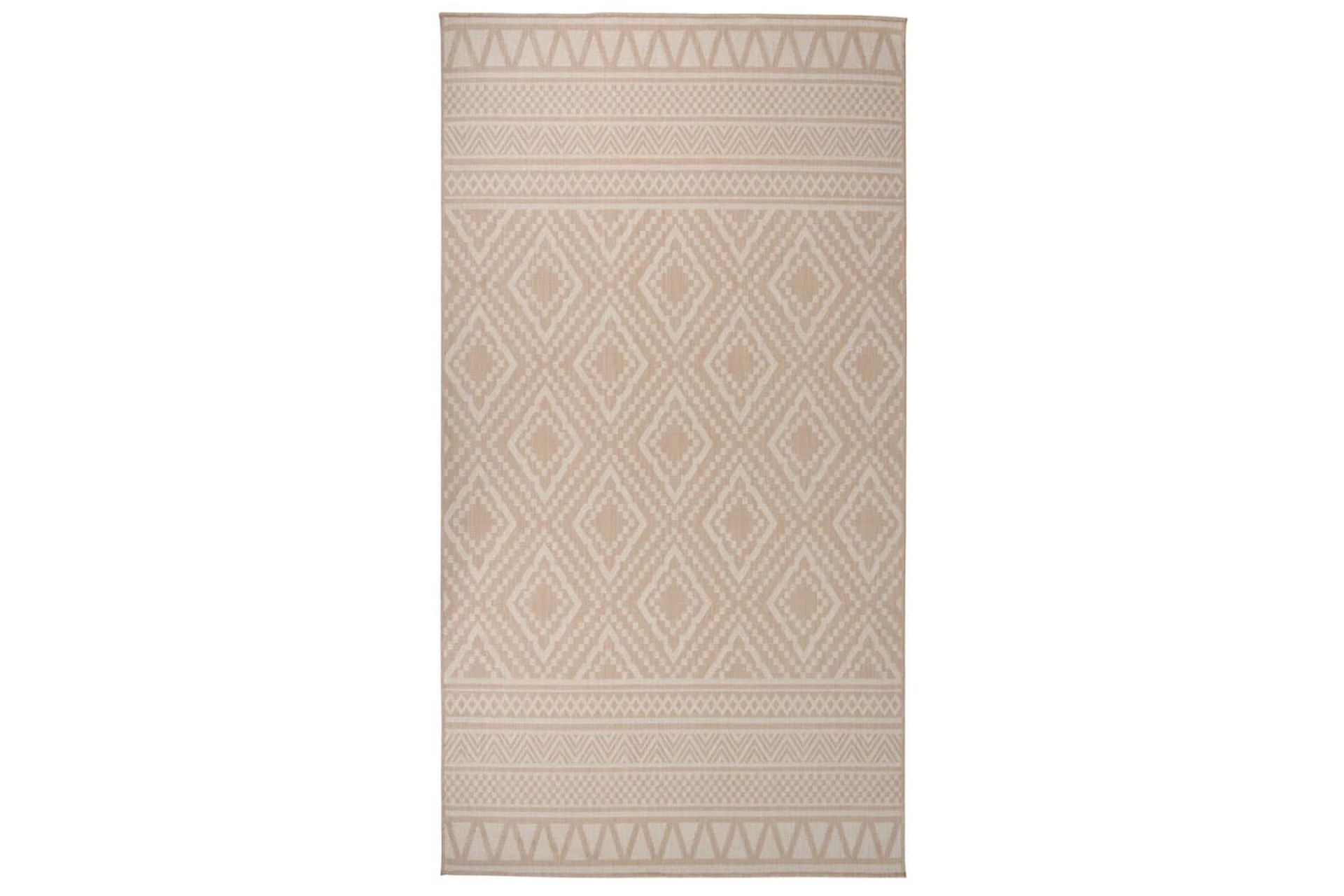 Ulkomatto Flatweave 80x150 cm ruskeat raidat - Ruskea - Kodintekstiilit & matot - Matto - Ulkomatto