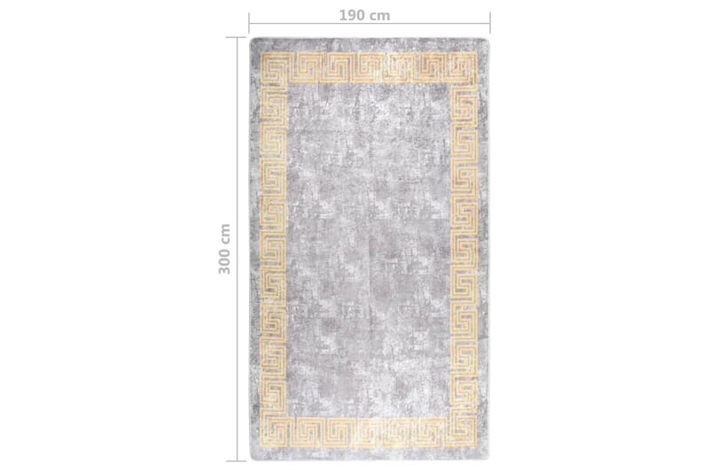 Matto pestävä 190x300 cm harmaa liukumaton - Harmaa - Kodintekstiilit & matot - Matto - Ulkomatto - Muovimatto