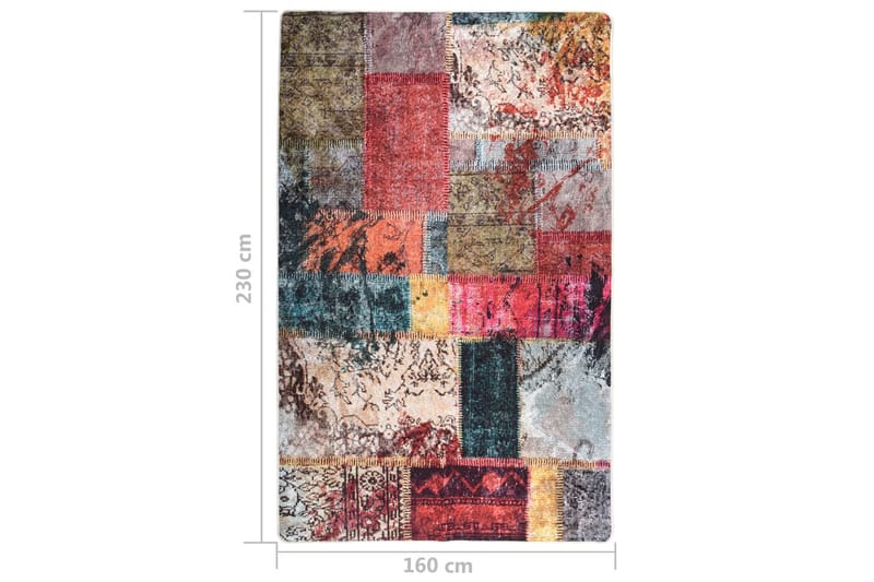 Matto pestävä tilkkutäkki 160x230 cm monivärinen liukumaton - Monivärinen - Kodintekstiilit & matot - Matto - Ulkomatto - Muovimatto