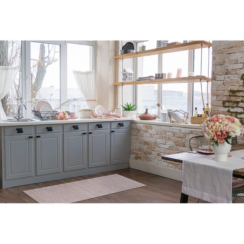 Muovimatto Hilma Link - 70x150 cm, Vaaleanpunainen - Kodintekstiilit & matot - Matto - Ulkomatto - Parvekematto & terassimatto