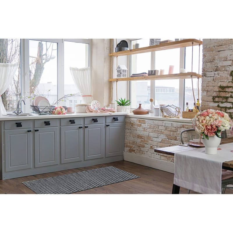 Muovimatto Hilma Link - 70x200 cm, Musta - Kodintekstiilit & matot - Matto - Ulkomatto - Parvekematto & terassimatto