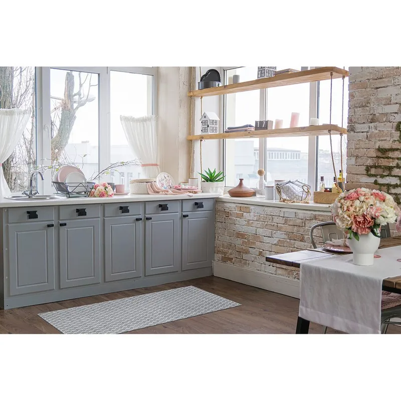 Muovimatto Hilma Link - 70x300 cm, Harmaa - Kodintekstiilit & matot - Matto - Ulkomatto - Parvekematto & terassimatto