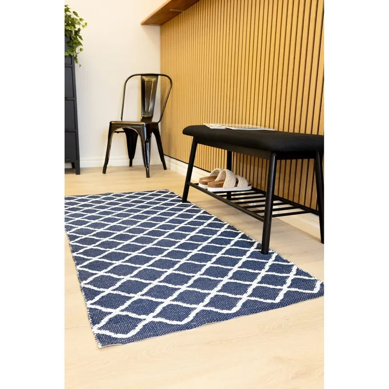 Muovimatto Hilma Wave - 70x150 cm, Sininen - Kodintekstiilit & matot - Matto - Ulkomatto - Parvekematto & terassimatto