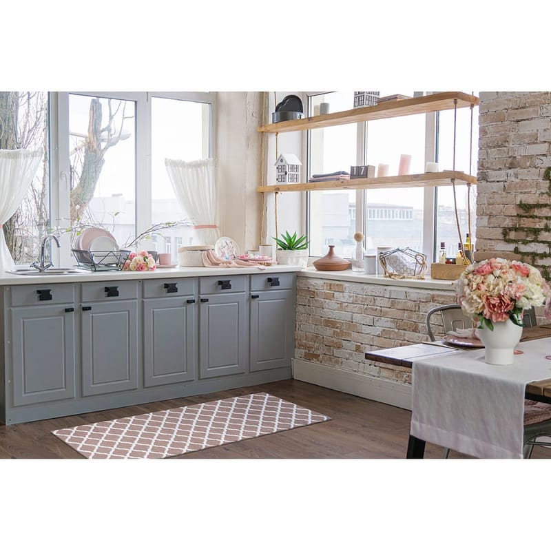 Muovimatto Hilma Wave - 70x150 cm, Vaaleanpunainen - Kodintekstiilit & matot - Matto - Ulkomatto - Parvekematto & terassimatto