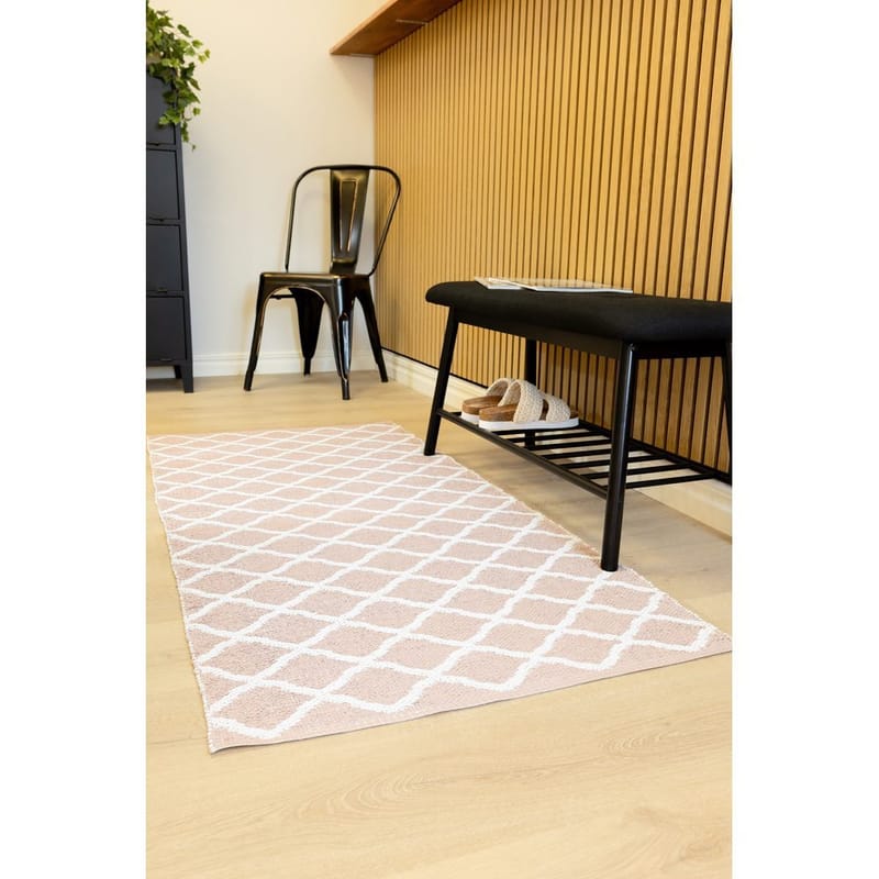 Muovimatto Hilma Wave - 70x150 cm, Vaaleanpunainen - Kodintekstiilit & matot - Matto - Ulkomatto - Parvekematto & terassimatto