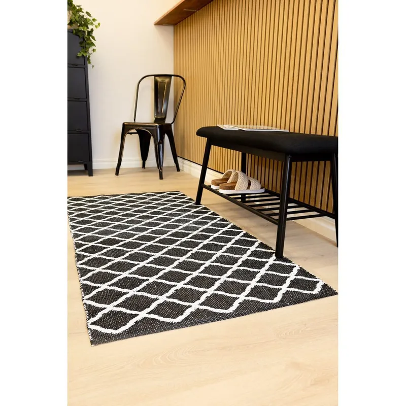 Muovimatto Hilma Wave - 70x250 cm, Musta - Kodintekstiilit & matot - Matto - Ulkomatto - Parvekematto & terassimatto