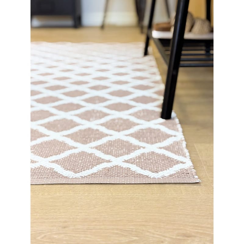 Muovimatto Hilma Wave - 70x250 cm, Vaaleanpunainen - Kodintekstiilit & matot - Matto - Ulkomatto - Parvekematto & terassimatto