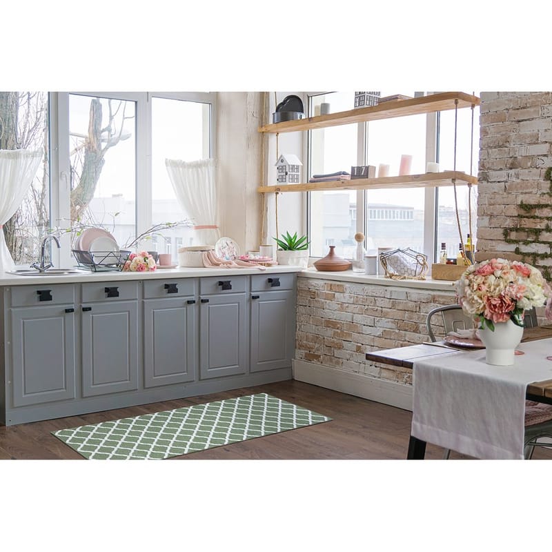 Muovimatto Hilma Wave - 70x250 cm, Vihreä - Kodintekstiilit & matot - Matto - Ulkomatto - Parvekematto & terassimatto