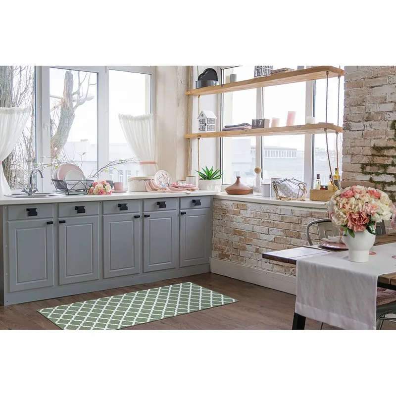 Muovimatto Hilma Wave - 70x250 cm, Vihreä - Kodintekstiilit & matot - Matto - Moderni matto - Wilton-matto